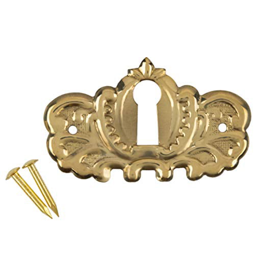 2 1/8" Keyhole Cover Plate Escutcheon Furniture Key Hole Cover Brass Lock Plate 